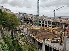 Estación 2021. Obras de construcción, lado Este.