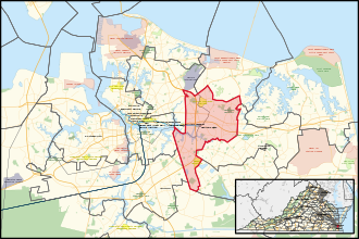 District map Virginia's 95th House of Delegates district (since 2024).svg