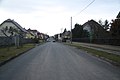 Čeština: Západní pohled do ulice Lidická v Hrotovicích, okr. Třebíč. English: West view of Lidická street in Hrotovice, Třebíč District.