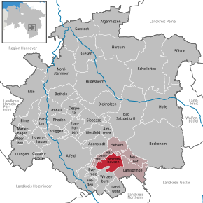 Poziția Woltershausen pe harta districtului Hildesheim