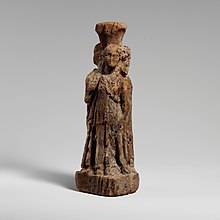 Juniper wood Hekataion. Ptolemaic Egypt, c. 304-30 BCE. Wood statuette of Hekate MET DP145604.jpg