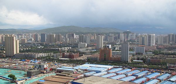 View of partial Xi'ning skyline from the north