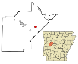 Location in Yell County and the state of آرکانزاس