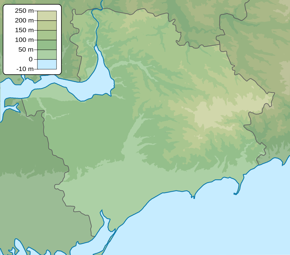 Russo-Ukrainian War detailed relief map (oblasts) is located in Zaporizhzhia Oblast