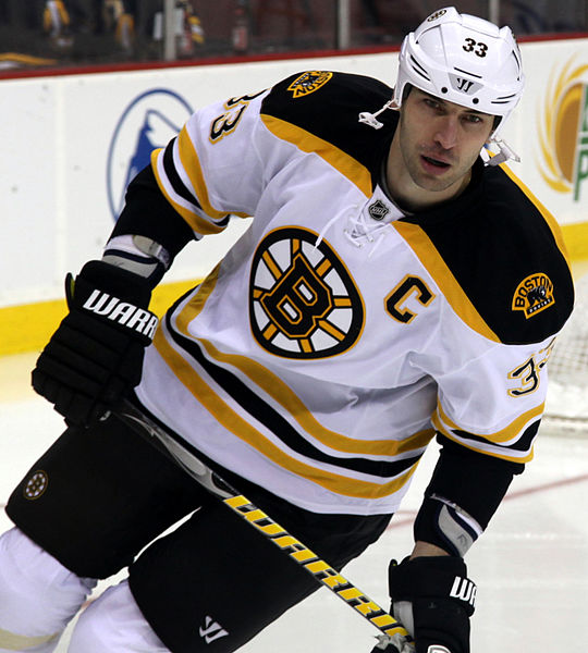 Chára with the Boston Bruins in January 2012