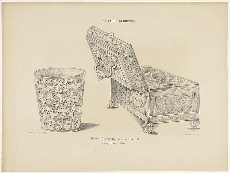 File:Zilveren theekist en beker Zilveren theekistje van Cantillewerk en gedreven beker (titel op object), RP-P-1905-5427.jpg