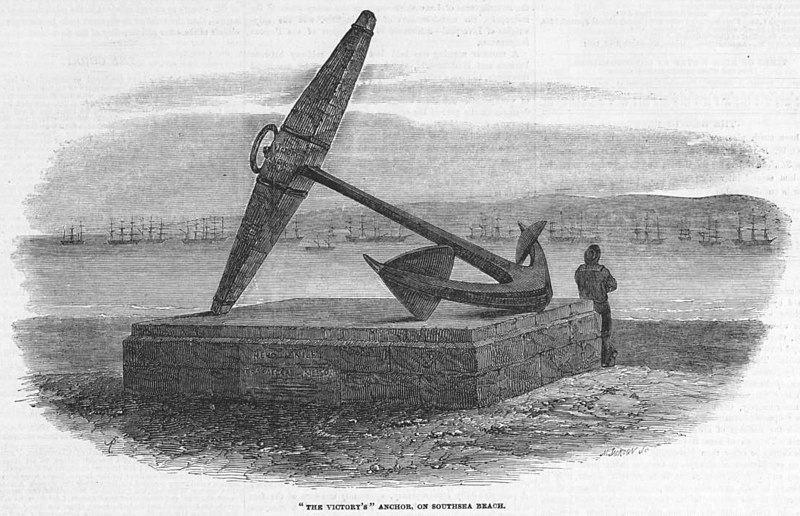 File:'The Victory's' Anchor, on Southsea Beach ILN-1854-0318-0005.jpg