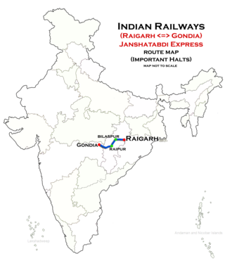 <span class="mw-page-title-main">Raigarh–Gondia Jan Shatabdi Express</span>