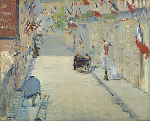 Édouard Manet, The Rue Mosnier with Flags [fr], 1878