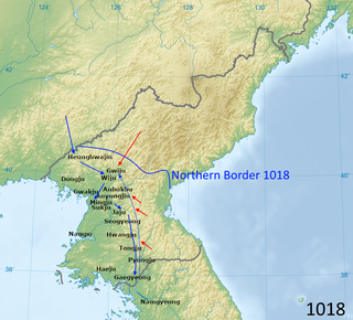 <span class="mw-page-title-main">Third conflict in the Goryeo–Khitan War</span> 11th-century conflict between the Goryeo dynasty of Korea and the Liao dynasty of Chin