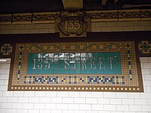 Newer name tablet 135th Street IRT Lenox Ave; Mosaic and Decorative Bust.JPG