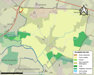 Kolorowa mapa przedstawiająca użytkowanie gruntów.