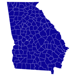 1960 United States Senate Election in Georgia Results Map by County.svg