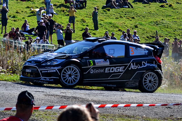 Mikko Hirvonen with a Ford Fiesta RS WRC at the Rallye de France.