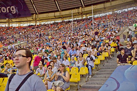 Audiences at the 2013 World Championships in Athletics in Moscow, Russia