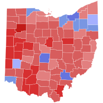 2018 Ohio Secretary of State election results map by county.svg