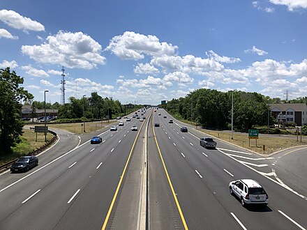 The southbound Garden State Parkway and U.S. Route 9 in Toms River