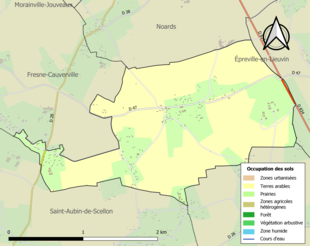 Barevná mapa znázorňující využití půdy.