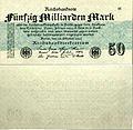 50 Mrd.Mark (50.000.000.000 Mark) 26. Oktober 1923