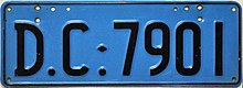 Diplomatic Corps number plate from the Ambassador of Greece in the current colour scheme. AUS.FDC.jpg