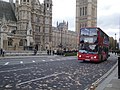 Abellio London 9727 (V327 KGW), a Dennis Trident 2/Alexander ALX400, in Abingdon Street, Westminster (borough), London on route 3.