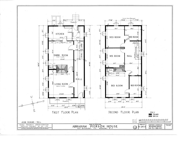 File:Abraham Pierson House, 231 Mulberry Street, Newark, Essex County, NJ HABS NJ,7-NEARK,11- (sheet 2 of 10).tif