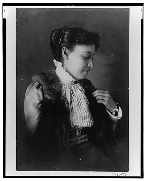 File:African American woman, half-length portrait, seated, facing right LCCN99472224.jpg