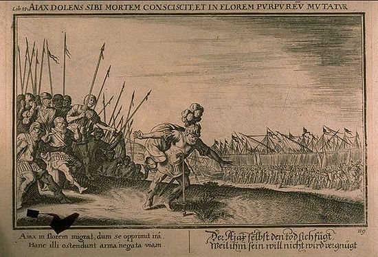 Suicide of Ajax Wilhelm Bauer (1600 - 1642).