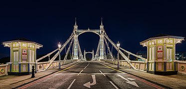 Albert Bridge at night, London