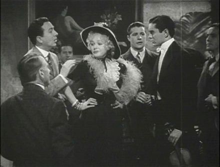 Jack Haley (left), Alice Faye (center), Don Ameche and Tyrone Power (right) in a trailer for Alexander's Ragtime Band.