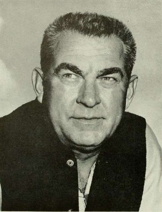 Art Lewis, WVU head coach (1950–59) and the program's 3rd all-time leader in wins (58).
