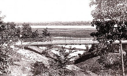 A footbridge seen in Walbridge Park, Toledo, Ohio, 1895
