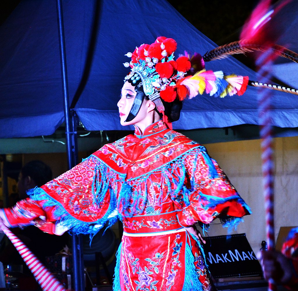Artist performing cultural dance at Chinese new year festival at Tumbalong park, Darling Harbour, Sydney 2019.jpg