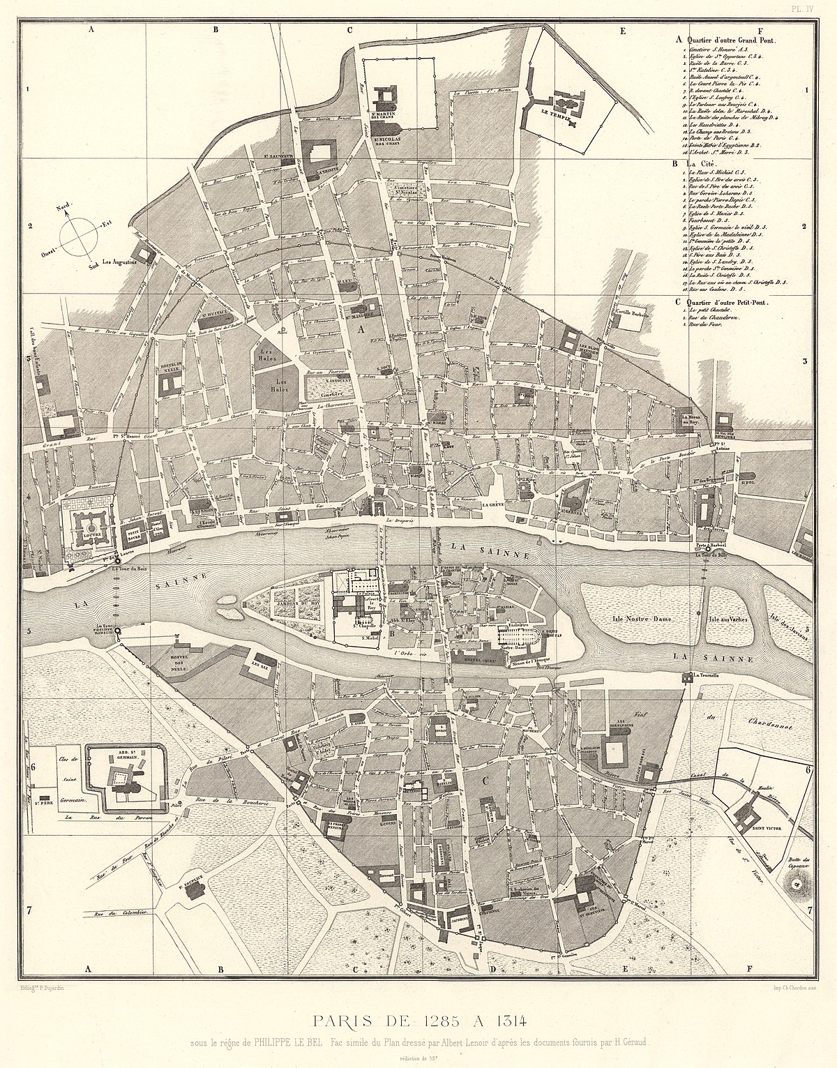 des anciens plans de - Paris de 1285 à 1314 David Rumsey.jpg - Wikimedia Commons