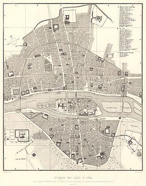 300px atlas des anciens plans de paris   paris de 1285 %c3%a0 1314   david rumsey
