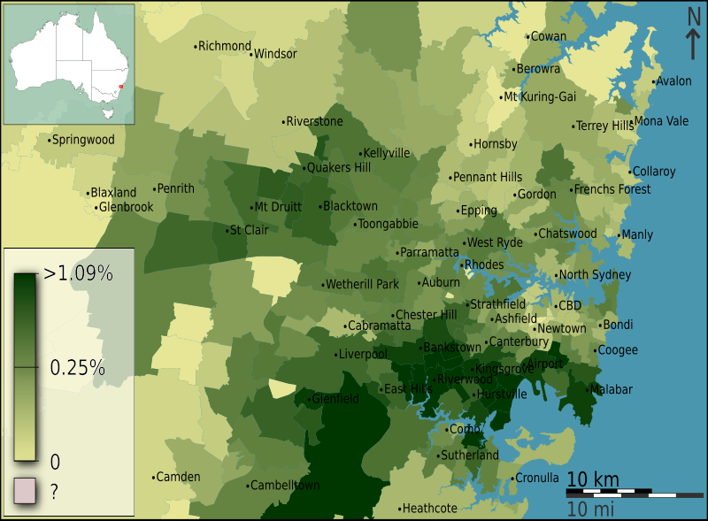 File:Australian Census 2011 demographic map - Inner Sydney by POA - BCP field 1456 Egypt Total.svg