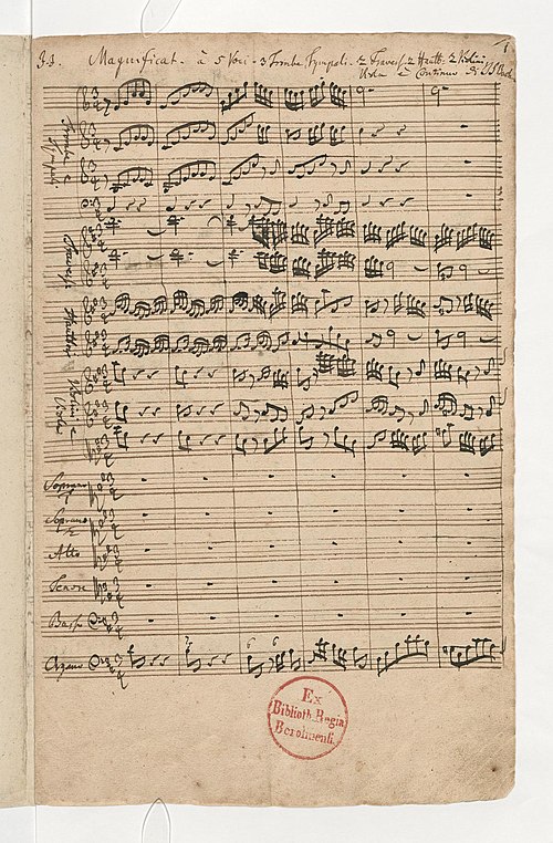 First page of Bach's autograph score