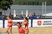 Deutsch: Beachhandball Europameisterschaften 2019 (Beach handball Euro); Tag 2: 3. Juli 2019 – Frauen, Vorrunde Gruppe A, Kroatien-Rumänien 2:0 (16:11, 11:8) English: Beach handball Euro; Day 2: 3 July 2019 – Women Preliminary Round Group A – Croatia-Romania 2:0 (16:11, 11:8)