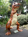 A model Tyrannosaurus Rex dinosaur at Blackgang Chine, a theme park on the Isle of Wight.