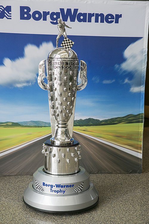 The Borg-Warner Trophy - circa 2015 on display at the BorgWarner Powertrain Technical Center (now the Propulsion Technical Center) in Auburn Hills, Mi