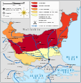 Territorial evolution of Bulgarian lands in the second half of the 14th century.