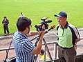 CNS KLCATV News interviewing Zheng Jinzhou at Keelung City Athletic Meeting 20160521.jpg