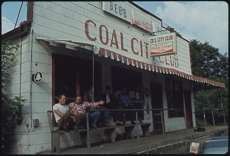 File:COAL CITY CLUB IN COAL CITY, WEST VIRGINIA, A PART OF BECKLEY ALL OF THE MEN ARE COAL MINERS. NOTE THAT SOME OF THEM... - NARA - 556612.jpg