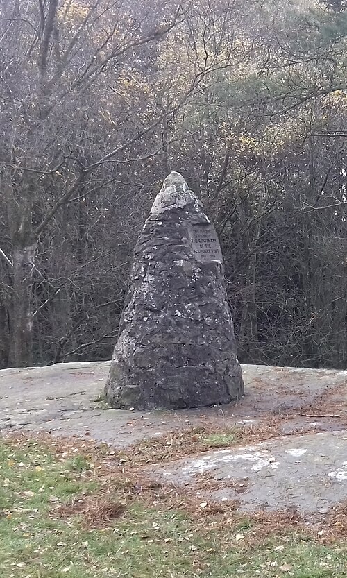 Cairn remembering the 1908 Lookwide camp at Fourstones near Humshaugh, the first proper Scout Camp