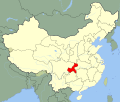 Map of the location of Chongqing in China