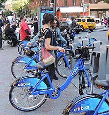 Bike share docking station on opening day Citibike opening day Lafayette @ Spring jeh.jpg