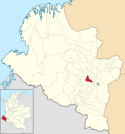 Location o the municipality an toun o Sandona in the Nariño Depairtment o Colombie.