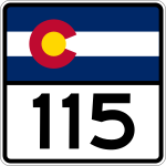 Colorado State Highway 115 road sign