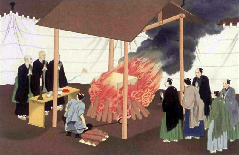 ファイル:Cremation in Japan-J. M. W. Silver.jpg