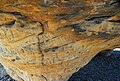 Cross-bedded sandstone (Dakota Sandstone, Upper Cretaceous; outcrop south of Interstate 70, Ellsworth County, Kansas, USA) (39183497432).jpg